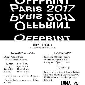 OFFPRINT / 9-12 novembre 2017 / Beaux Art de&nbsp;Paris